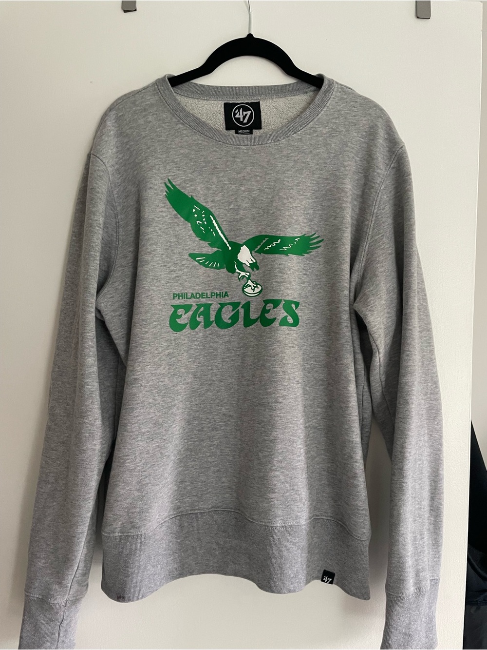47 Gray Sweatshirt with Green Philadelphia Eagles Logo